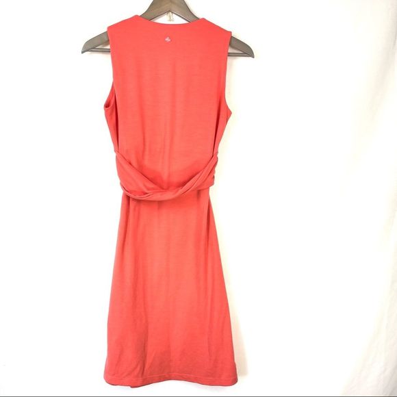 Prana Coral Twist Front Faux Wrap Dress Jersey - Picture 3 of 11